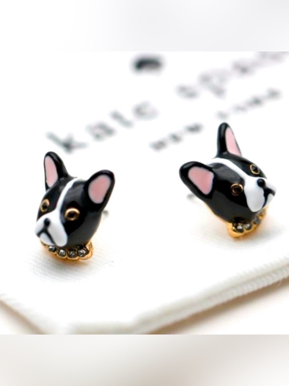 Kate Spade Ma Cherie Antoine French Bulldog Stud Earrings